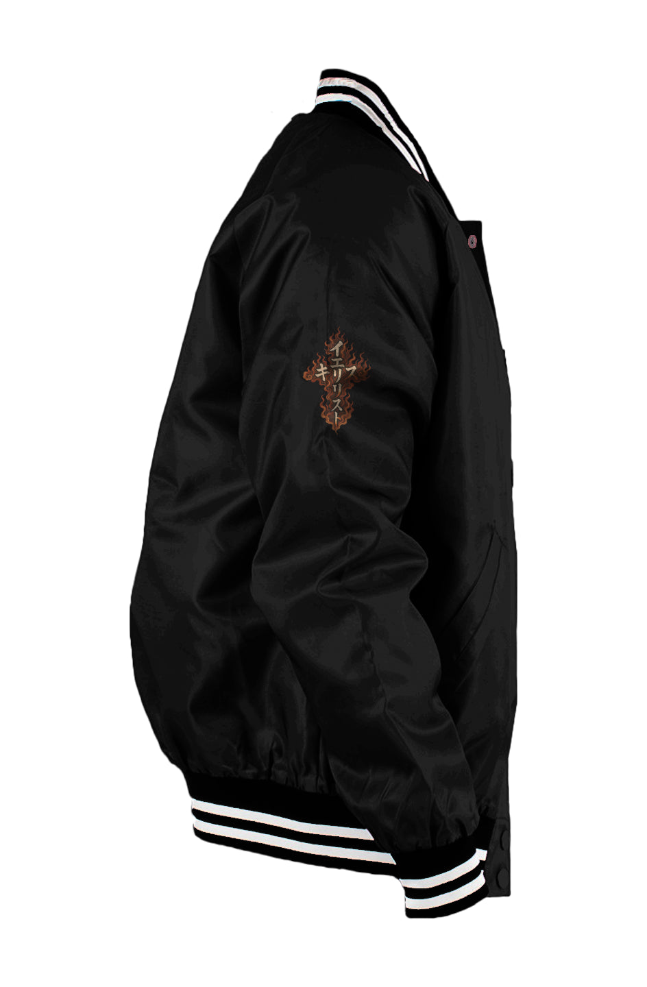 Flame Of Christ Cross Bomber Jacket