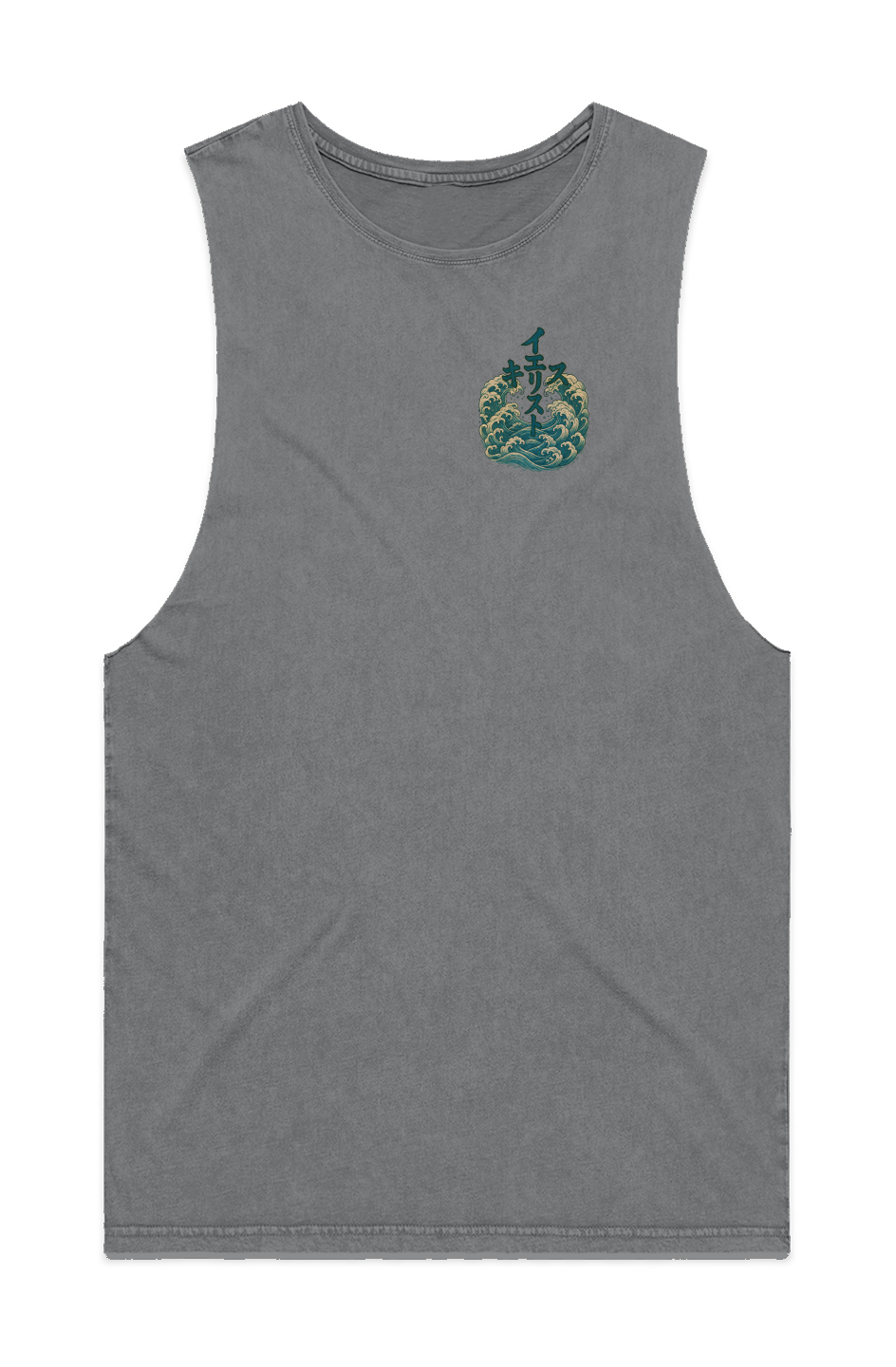 Water Cross (イエス・キリスト IESU KIRISUTO) MENS STONE WASH BARNARD TANK