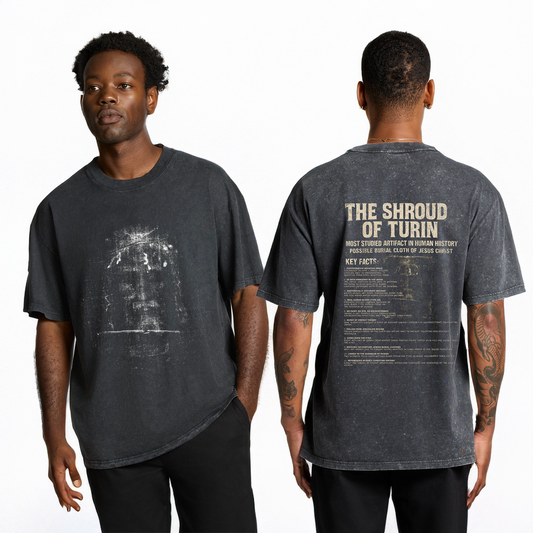 The Shroud Of Turin Facts and Face Stone Wash Heavy Tee